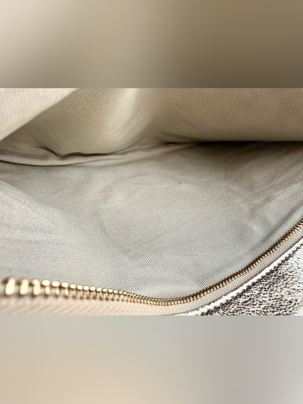 Tory Burch Reva Metallic Gold Leather Shoulder Bag / Clutch w Chain Strap - Picture 9 of 12